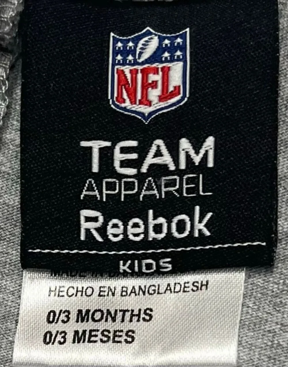 Team Apparel Reebok Kids Gray And Pink Raiders Bodysuit   Size 0/3 Months